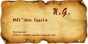 Módos Gyula névjegykártya